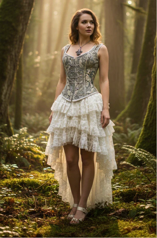 PIN BODICE - GREEN/IVORY TAPESTRY - Image 5