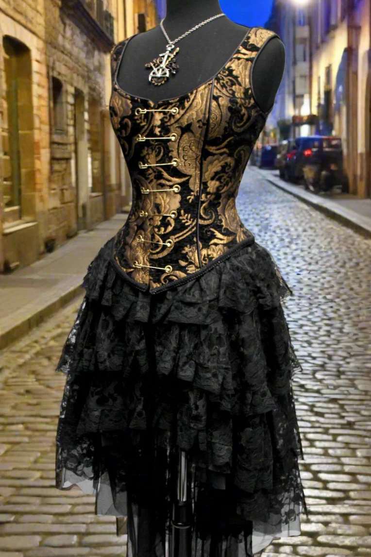 PIN BODICE - GOLD AND BLACK TAPESTRY - Image 2