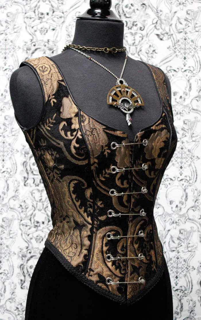 PIN BODICE - GOLD AND BLACK TAPESTRY - Image 5