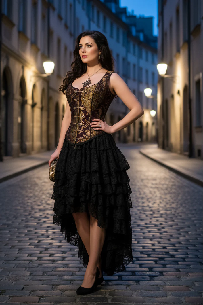 PIN BODICE - PURPLE AND GOLD TAPESTRY - Image 5