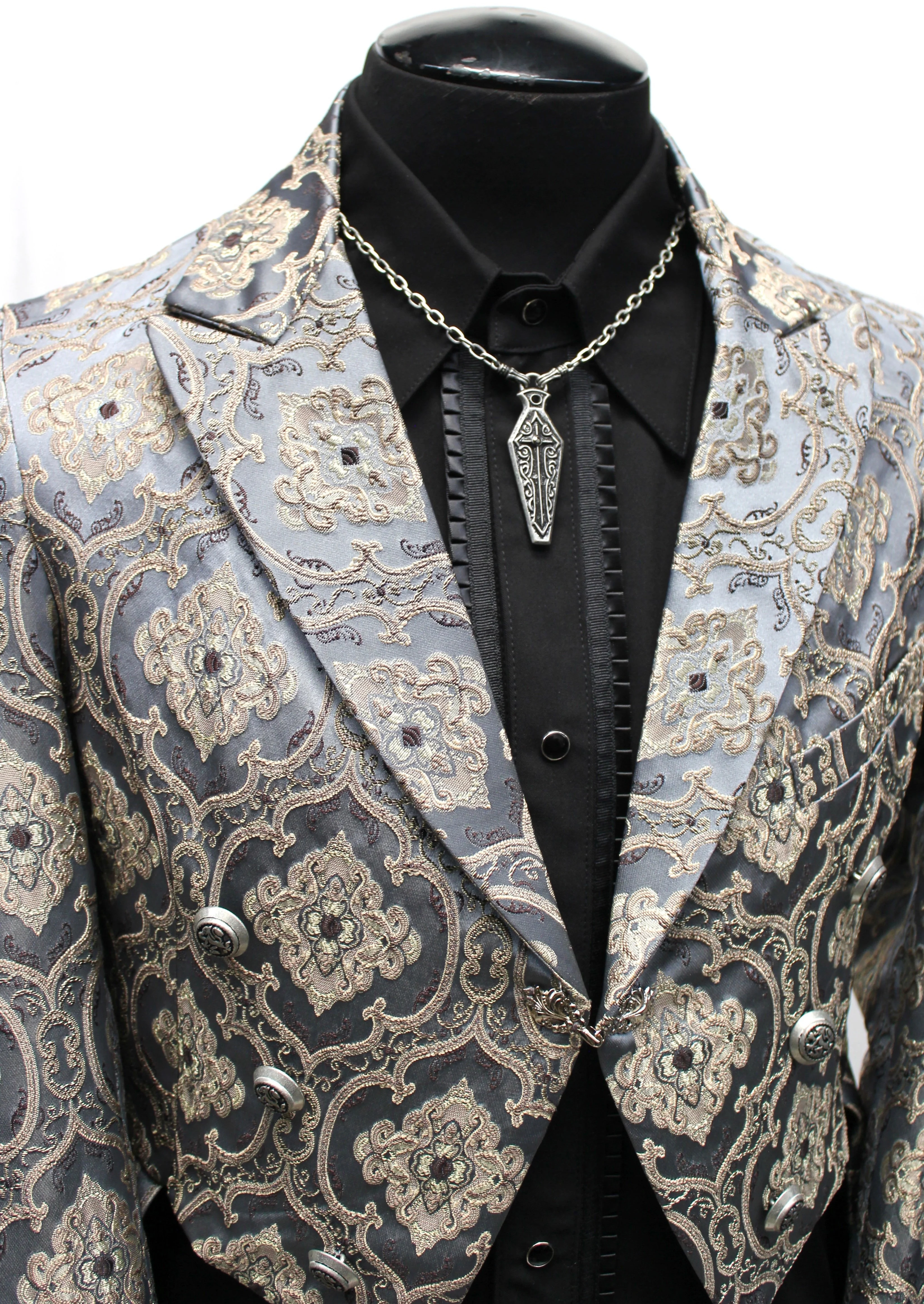 MONTE CRISTO TAILCOAT - BLUE BROCADE - Image 2