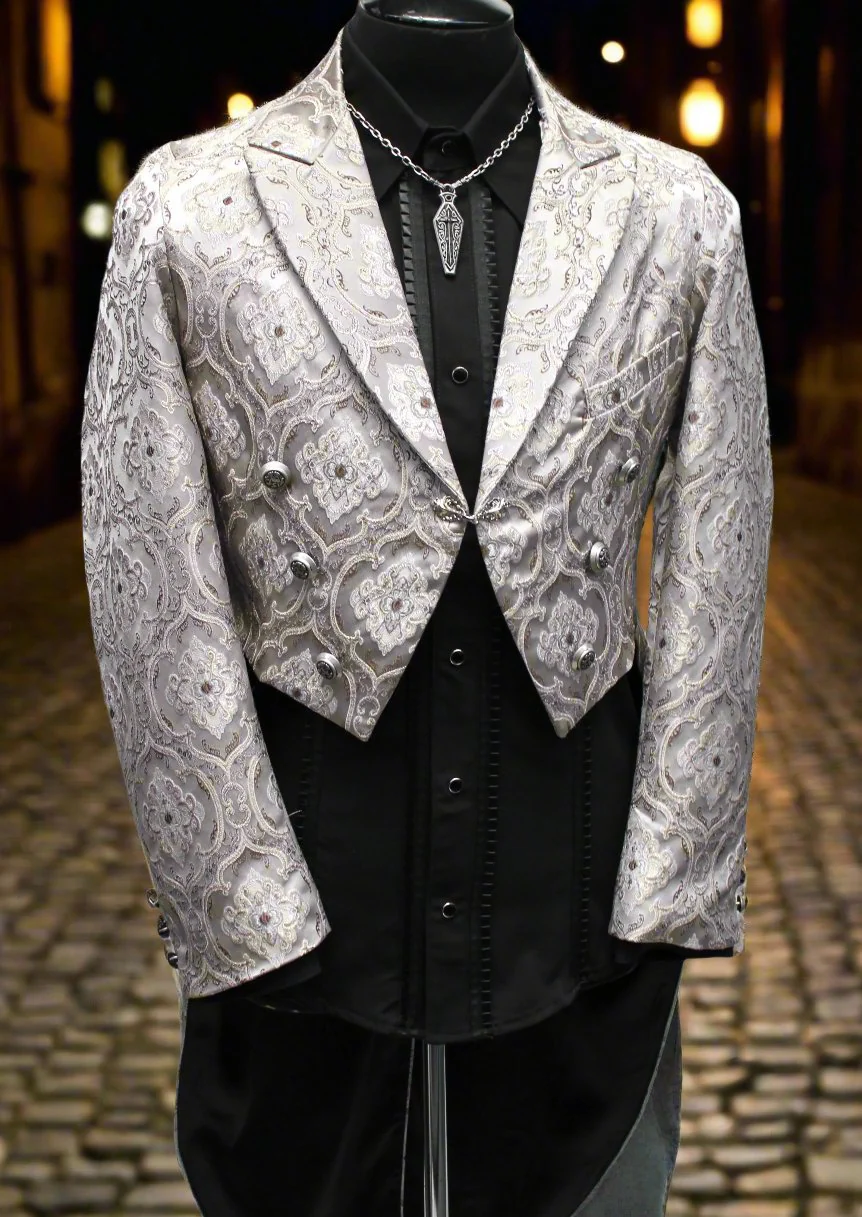 MONTE CRISTO TAILCOAT - SILVER BROCADE - Image 2