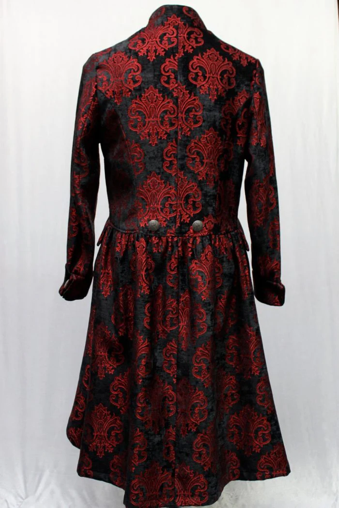 ORDER OF THE DRAGON COAT - BLACK AND RED VELVET BROCADE - Image 5