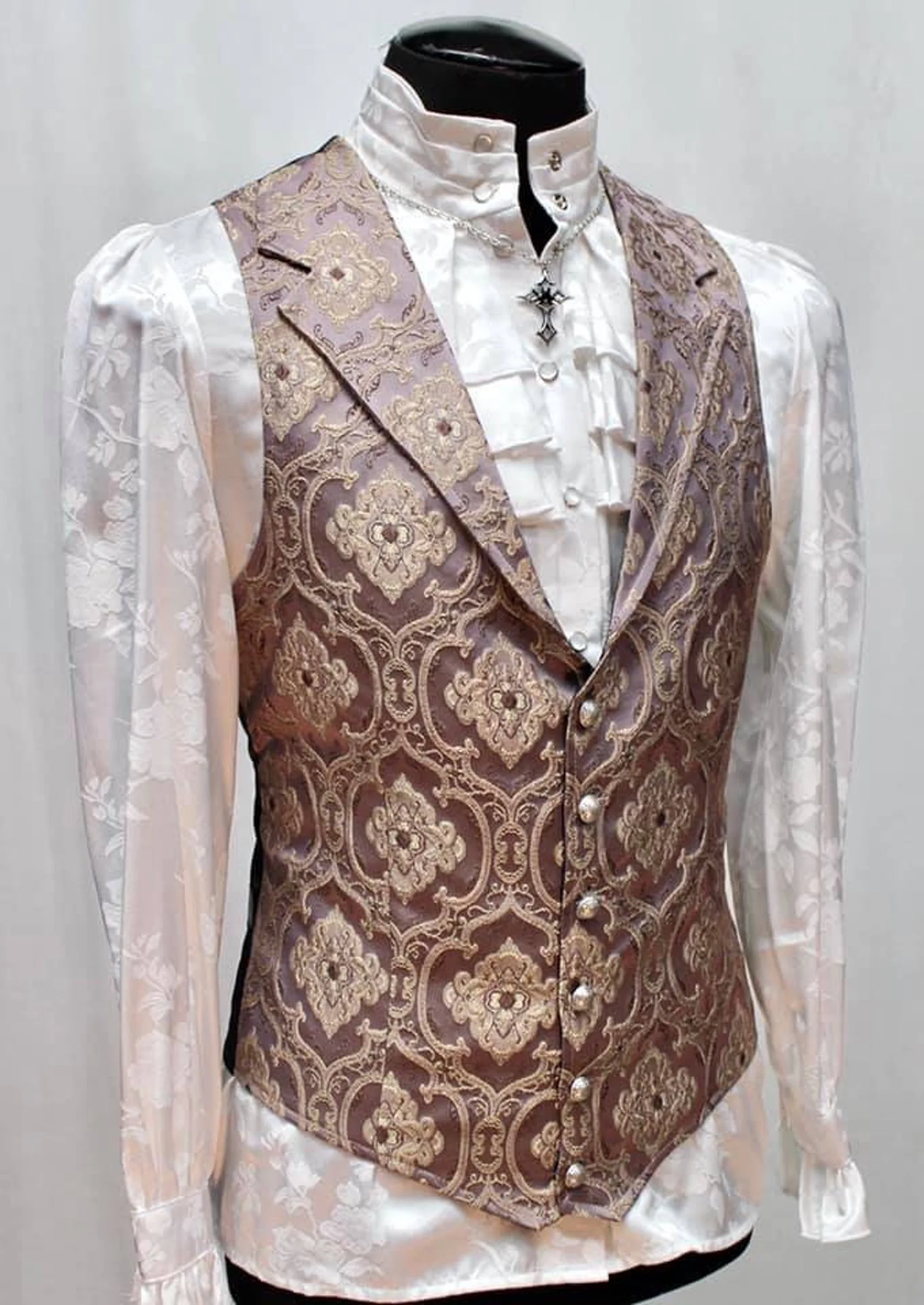 ARISTOCRAT VEST - EDWARDIAN BROCADE - LAVENDER - Image 2