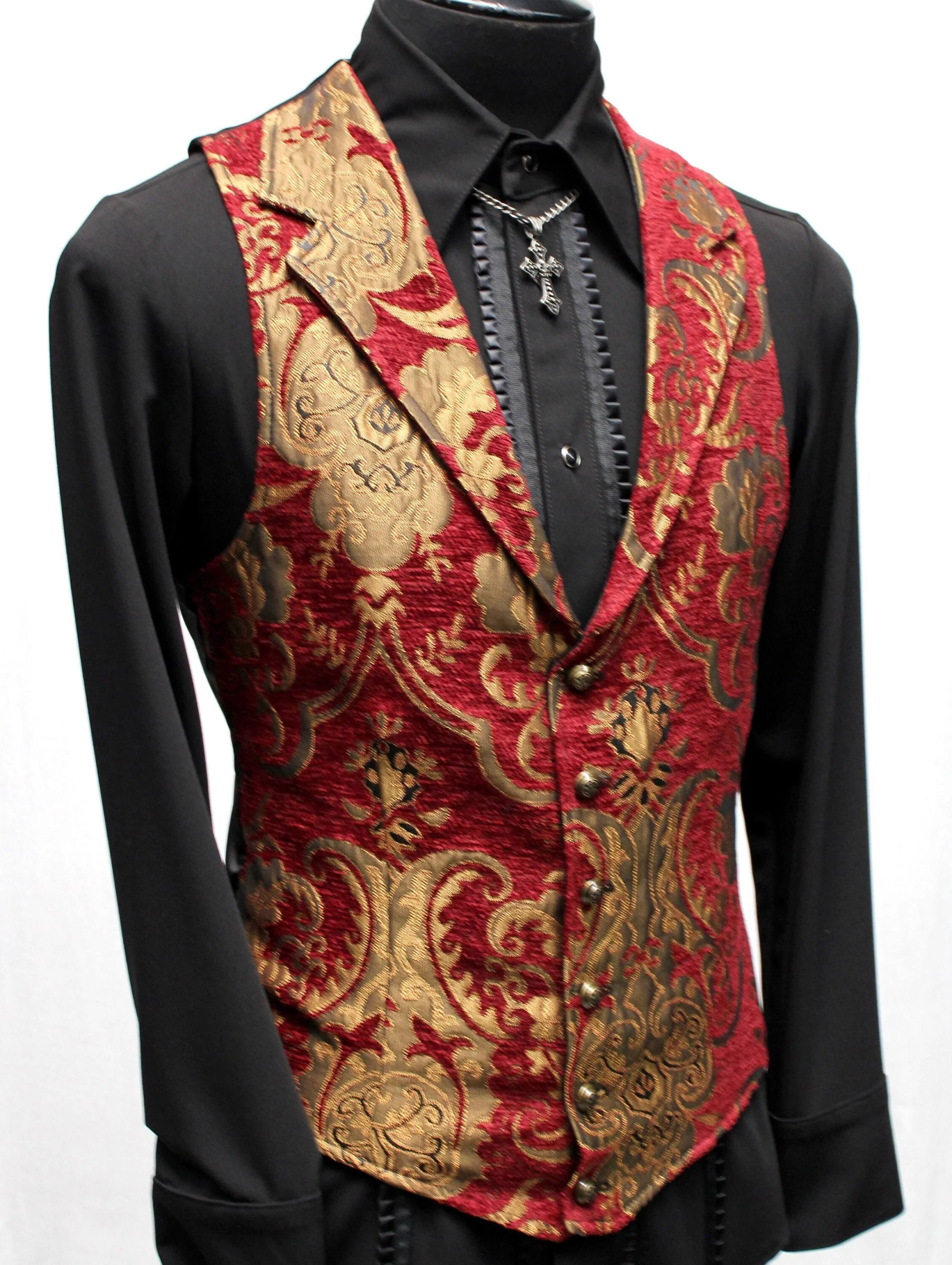 ARISTOCRAT VEST - GOLD/RED TAPESTRY - Image 3