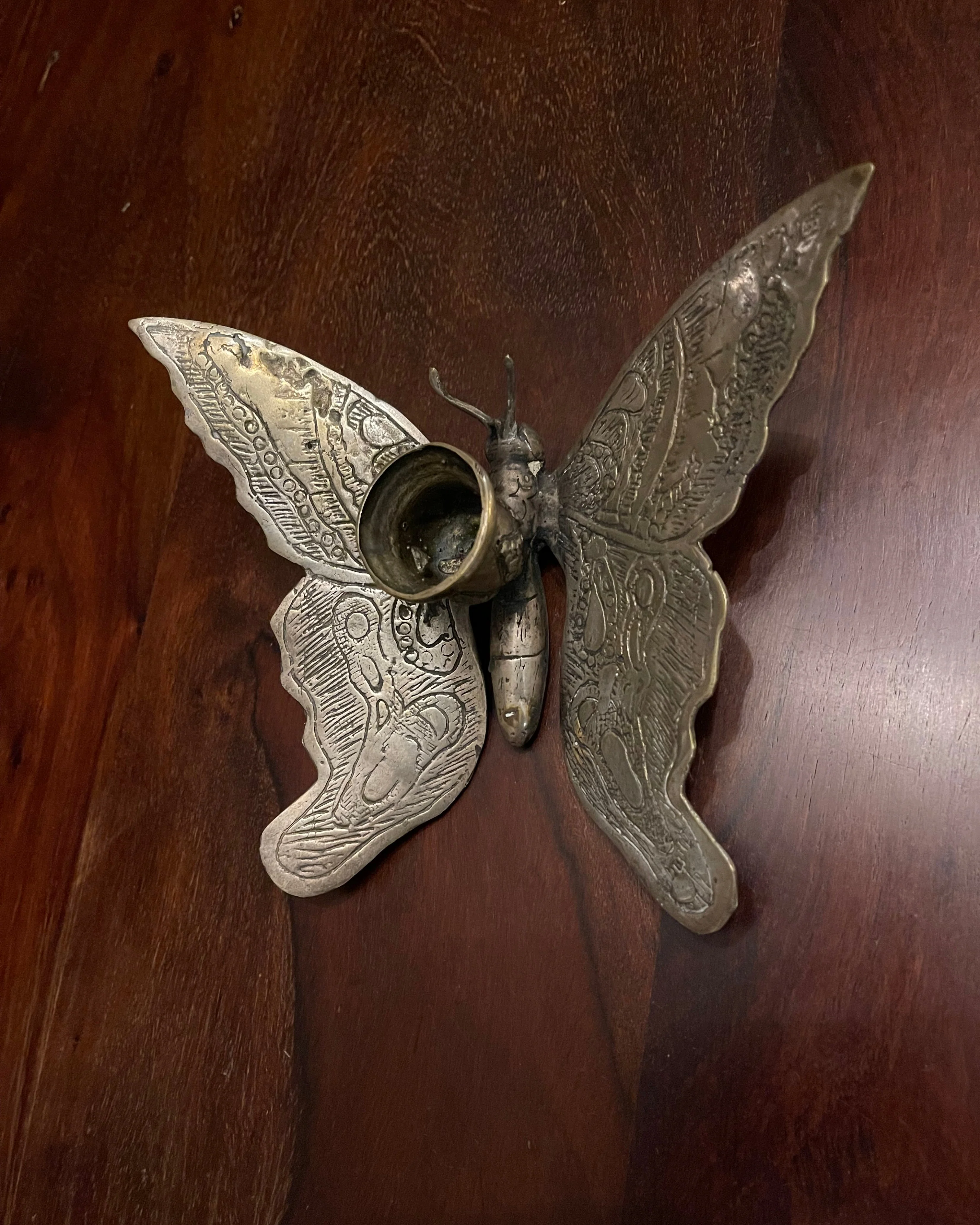 ANTIQUE BUTTERFLY CANDLEHOLDER - Image 2