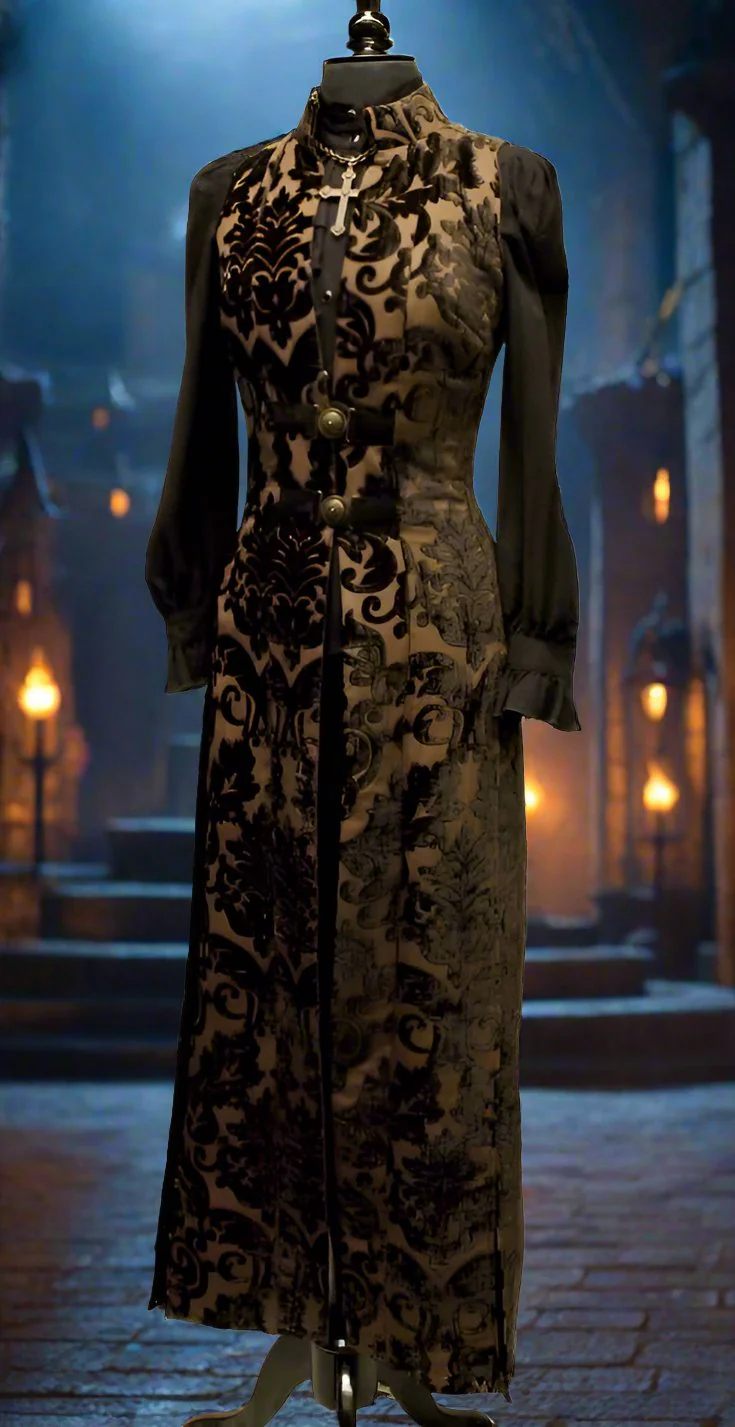 NECROMANTIC COAT/VEST - COFFEE BROWN VELVET - Image 2