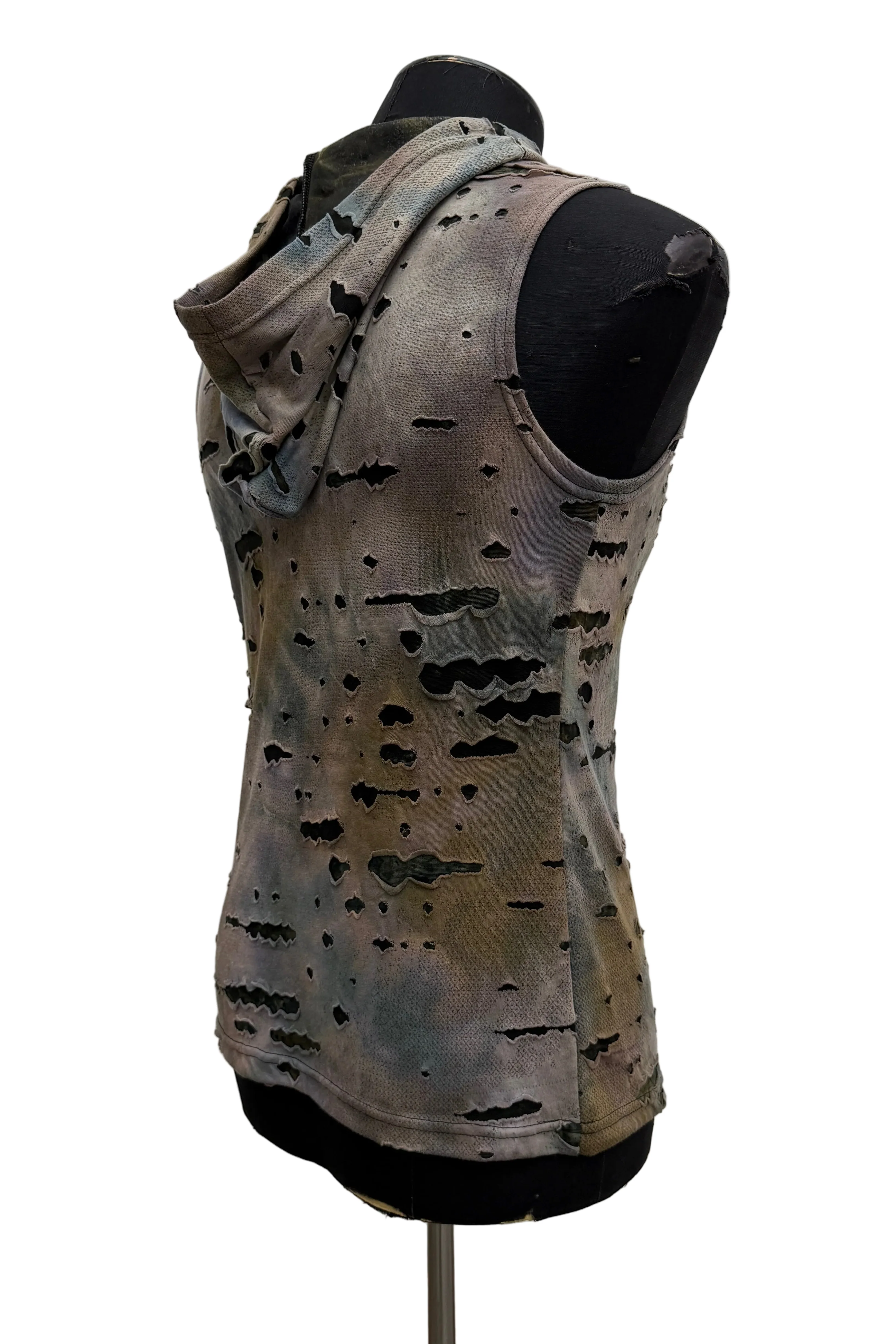 MEN'S HOODIE T - BROWN DECAYED FABRIC - Image 4