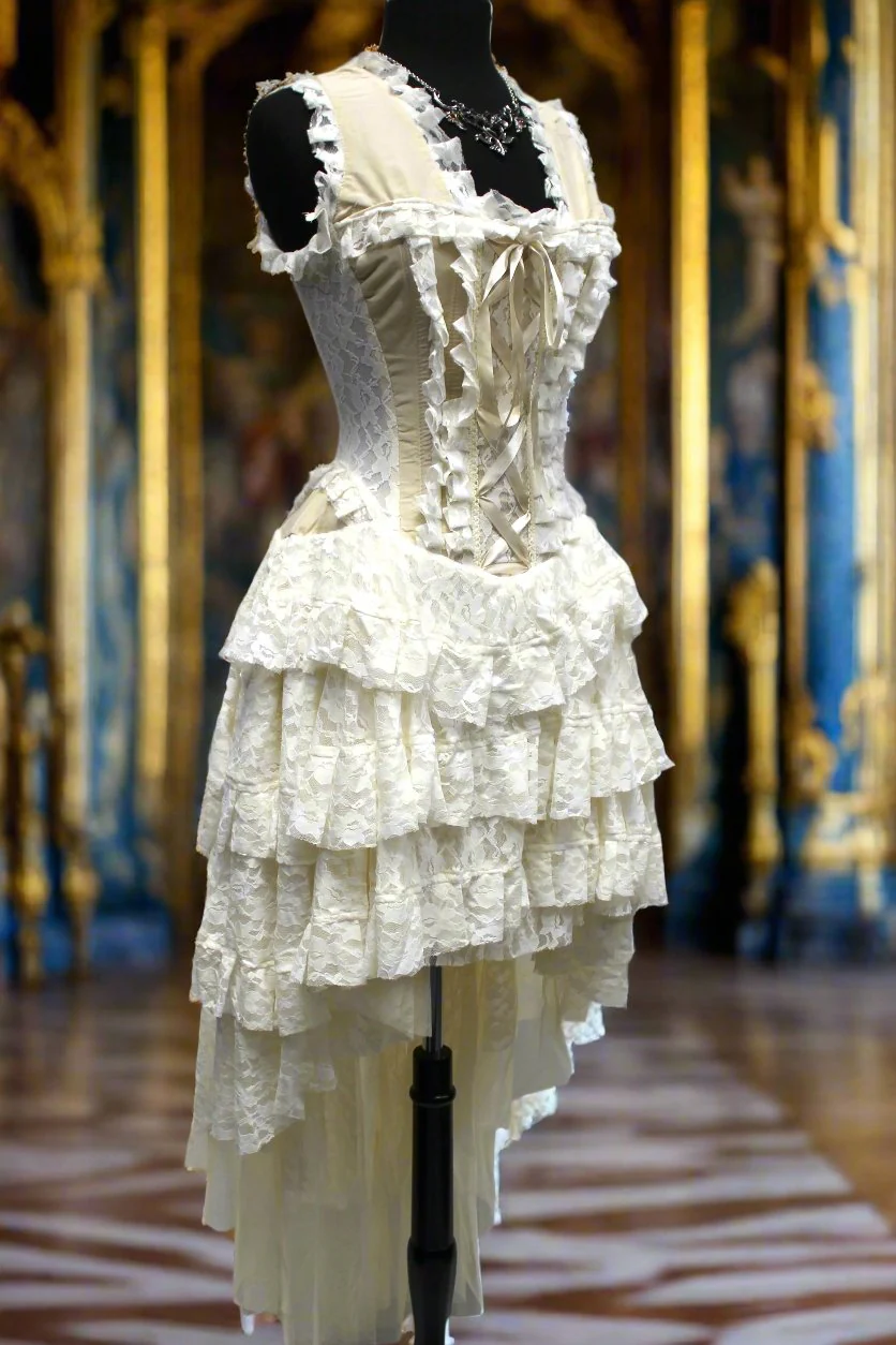 PARIS CABARET DRESS - IVORY TAFFETA - Image 2