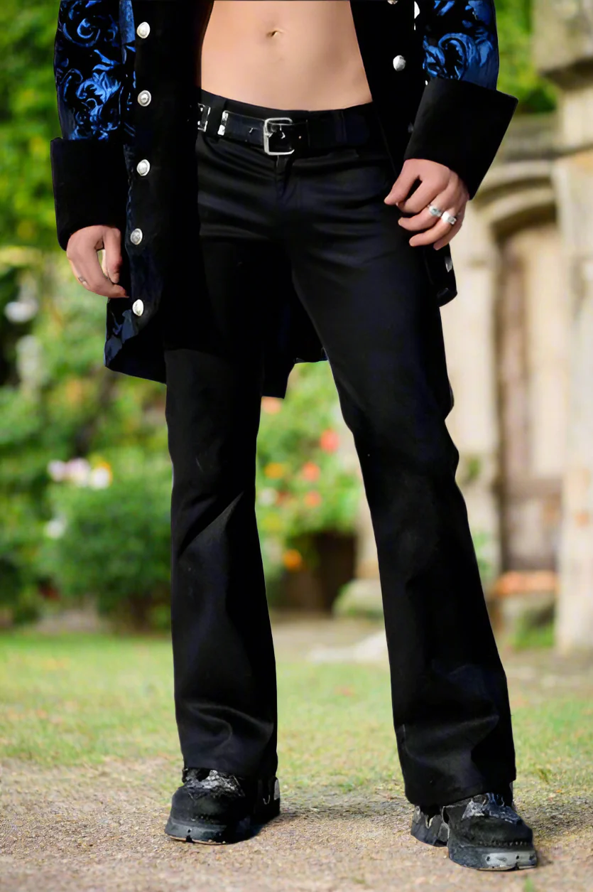 ROCKER JEANS - BOOT CUT - BLACK STRETCH DENIM