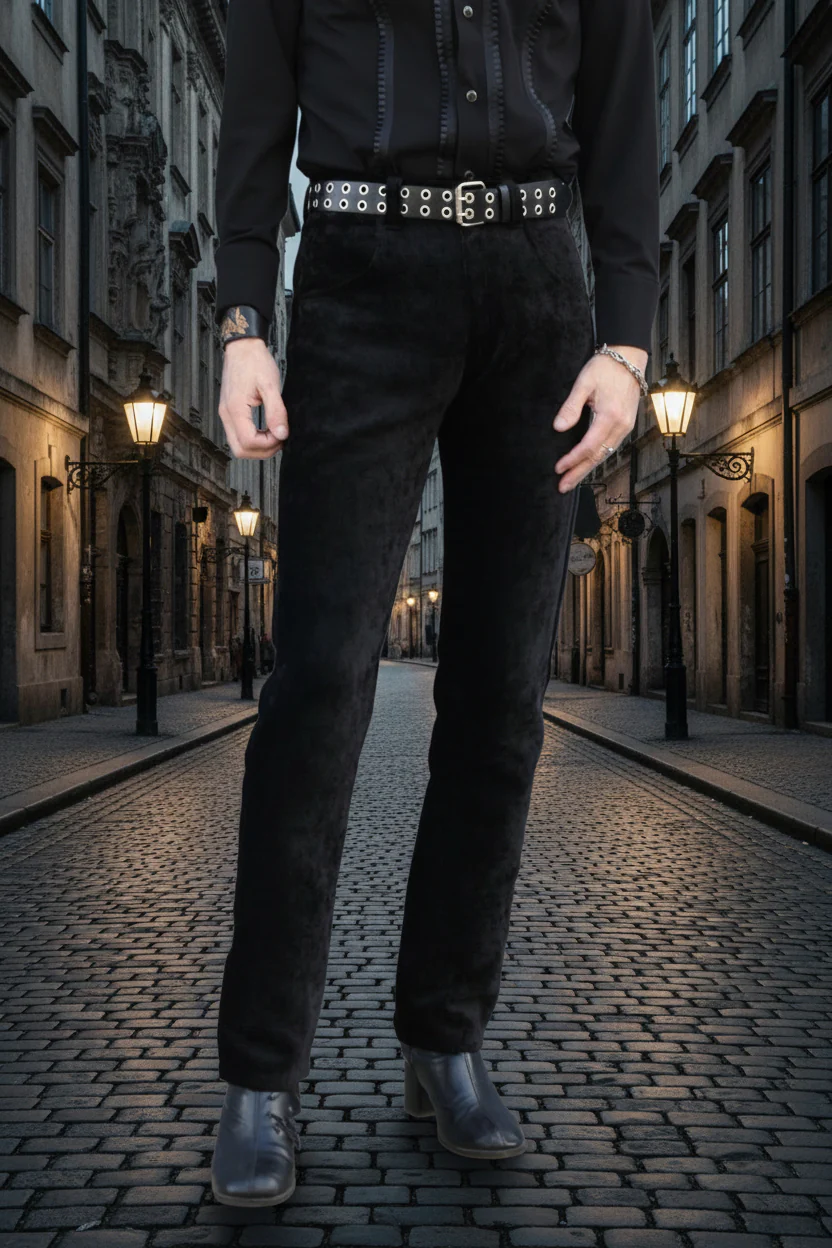 ROCKER PANTS - BLACK VELVET - Image 2