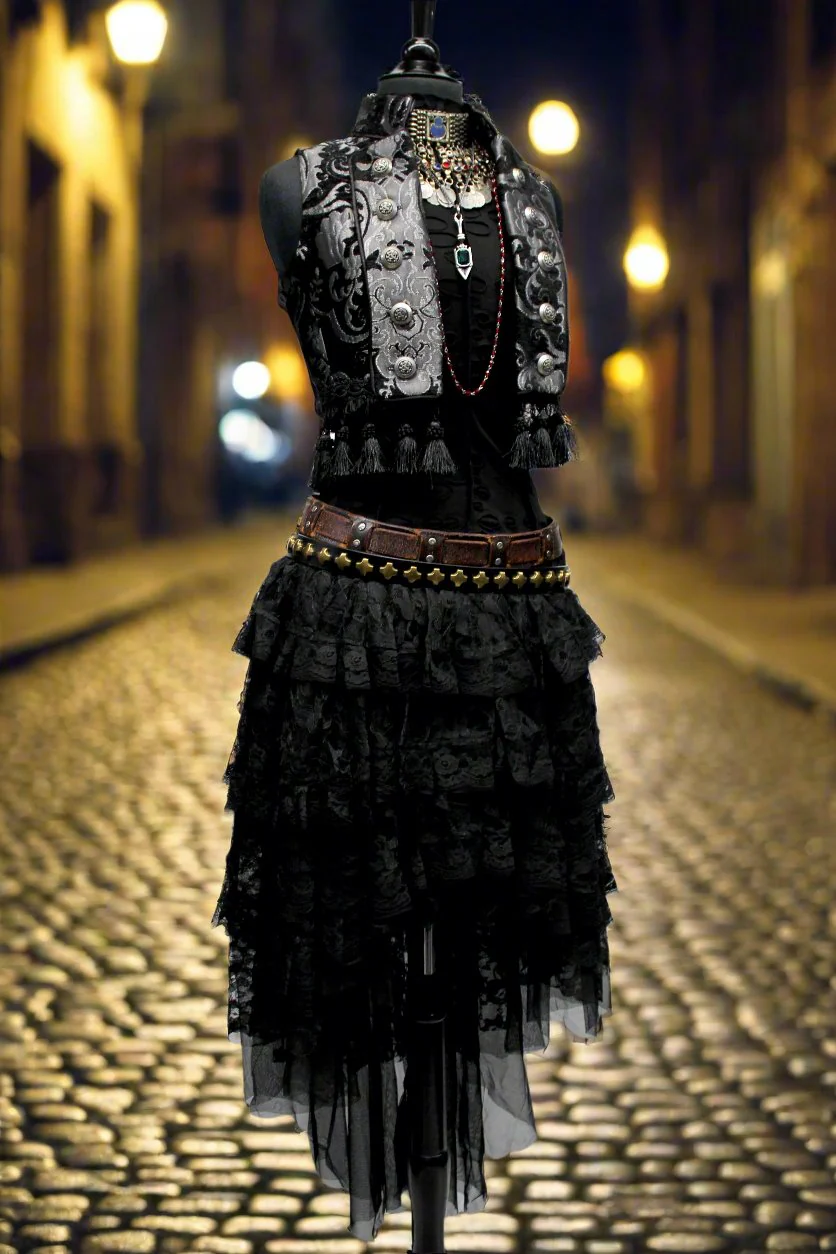 TOREADOR VEST - SILVER/BLACK TAPESTRY - Image 2