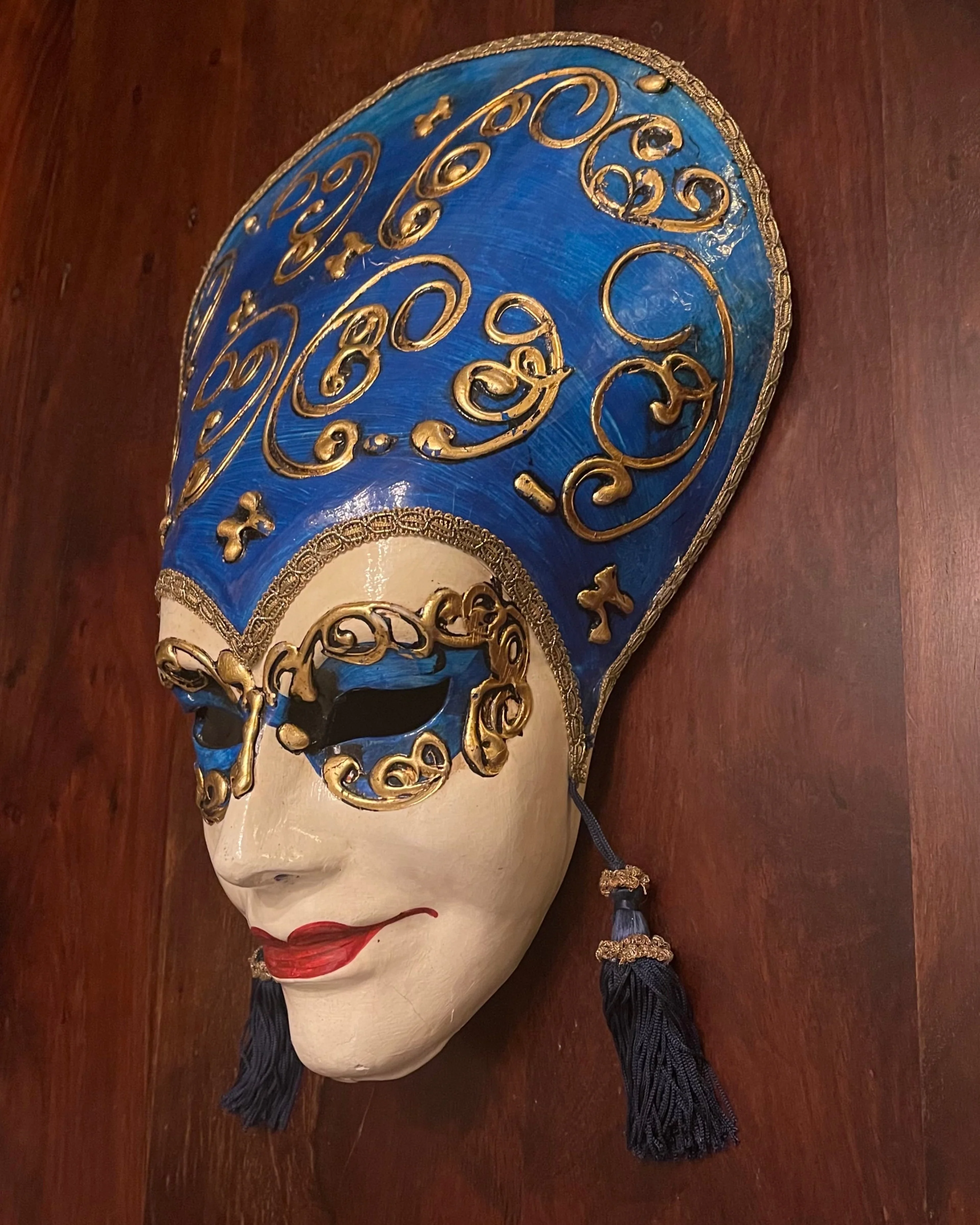 VENETIAN MASK - GLAMOUR - DARK BLUE EARRINGS - Image 2