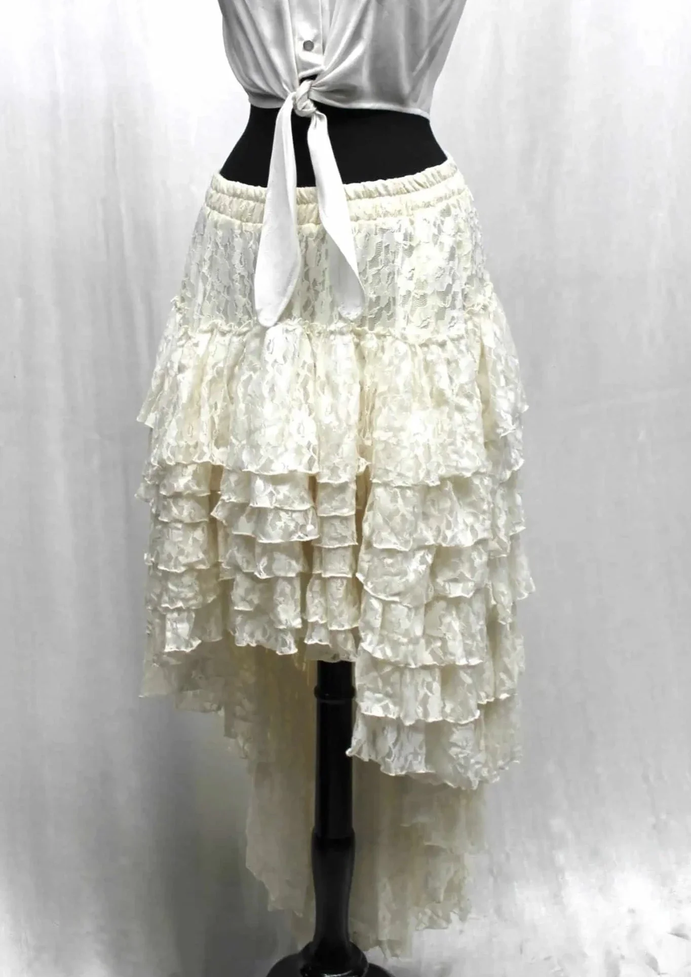 VICTORIAN SHOWGIRL SKIRT - IVORY LACE - Image 2